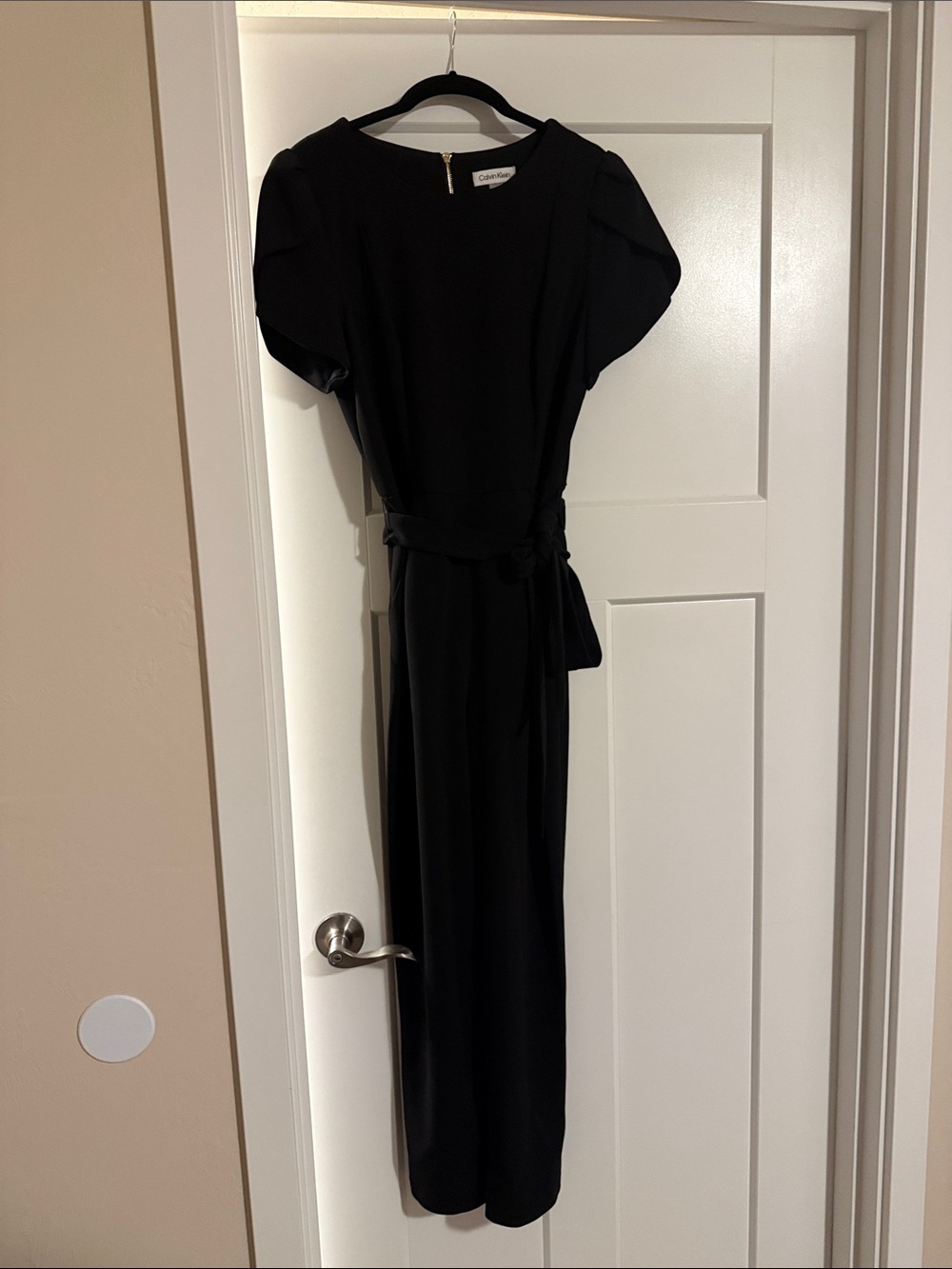 Calvin Klein Black Jumper with Waist Tie